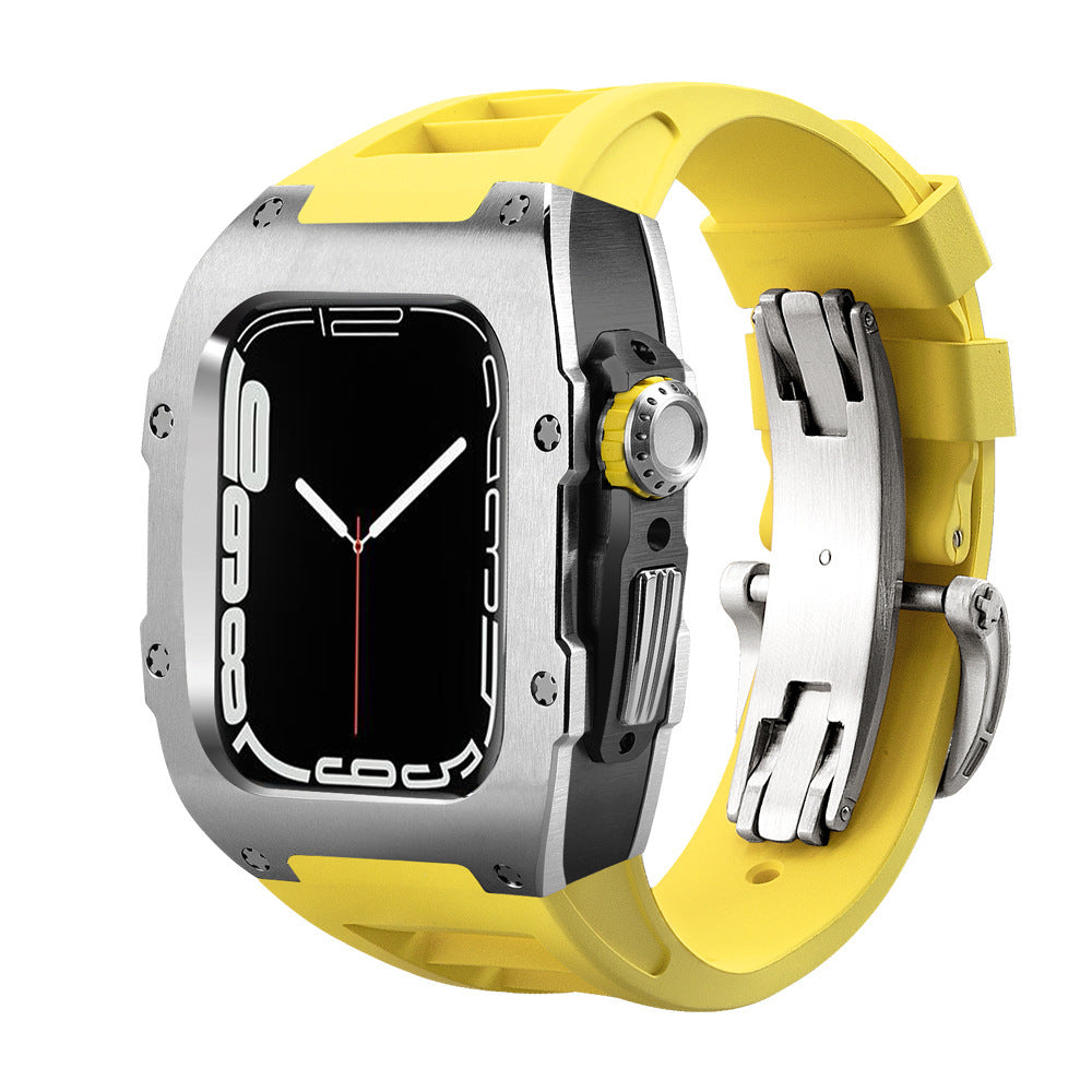 Luxury Metal Case Strap For Apple Watch Series 44/45 mm - mycasety2023 Mycasety