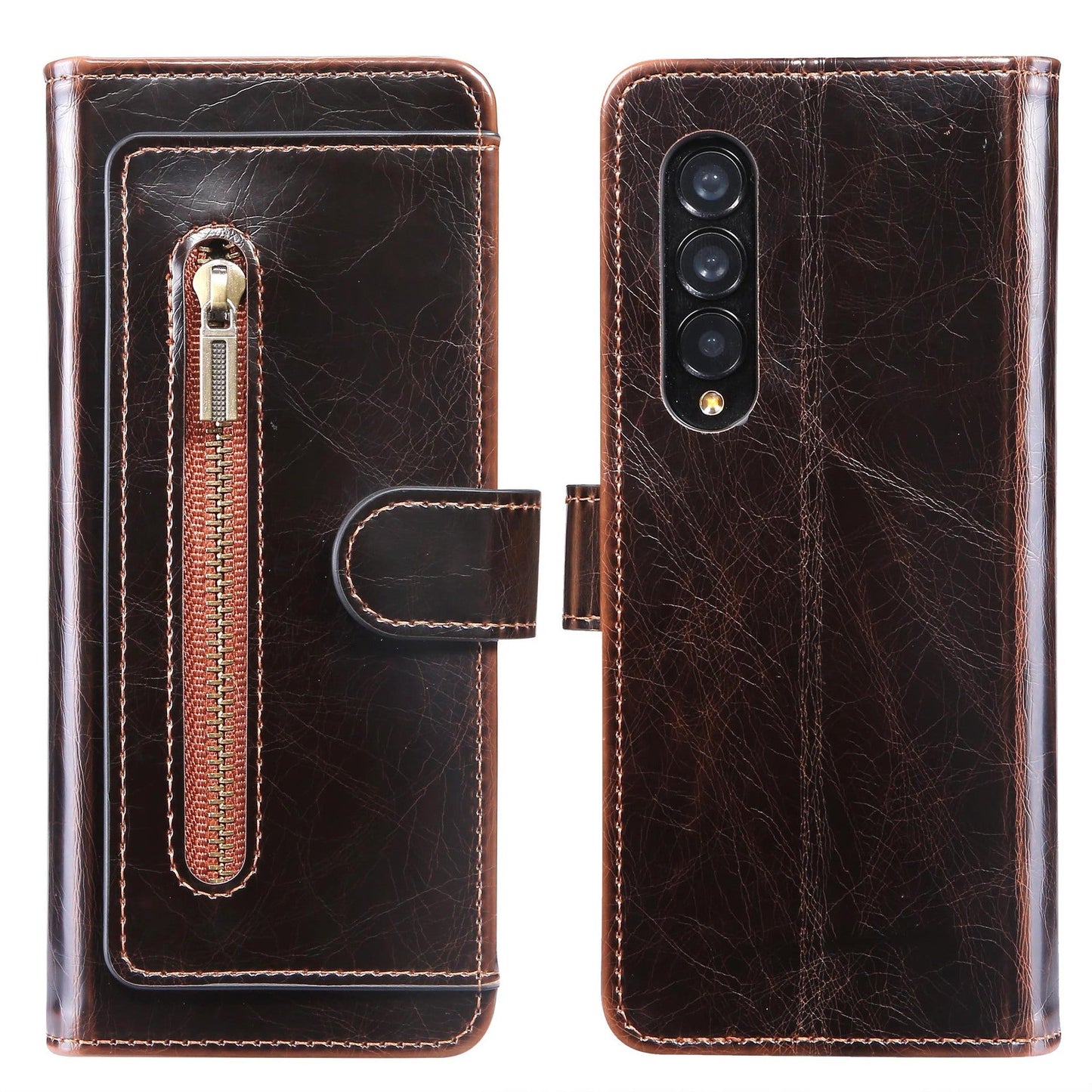 Leather Cardholder Case Wallet Cover For Samsung Galaxy Z Fold3 Fold4 5G - GiftJupiter