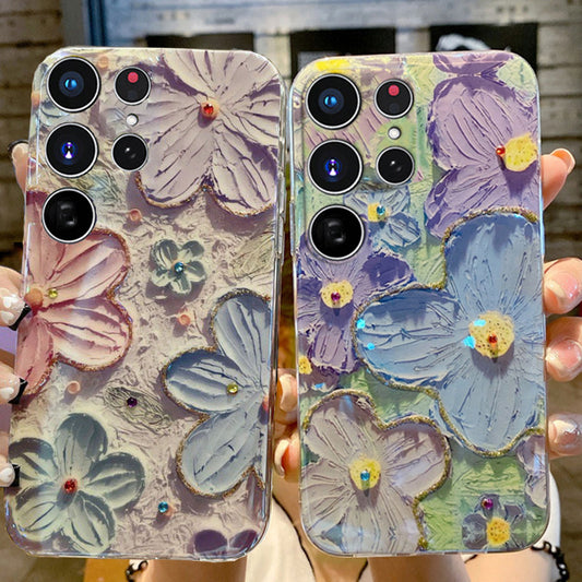 Ins Hot Oil Painting Flower Samsung/iPhone Case - GiftJupiter