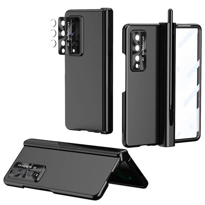 Luxury Magnetic Hinge Pen Holder Full Protection Case For Samsung Galaxy Z Fold3 Fold4 5G With Tempered Glass Film - GiftJupiter