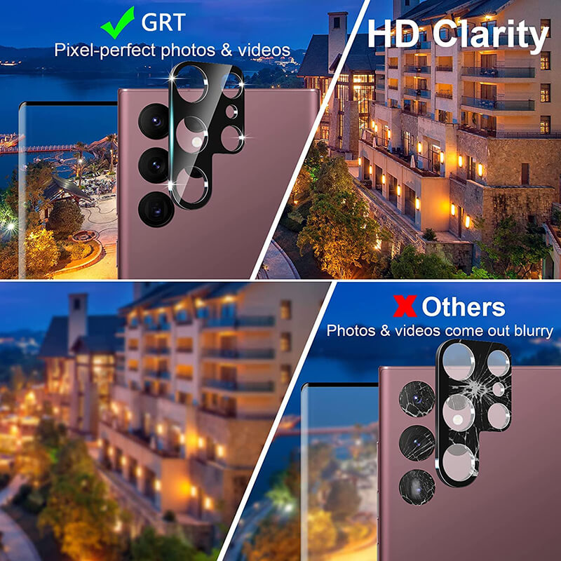 2022 Upgraded [2+2 Pack] Samsung Galaxy S22 Ultra 5G Screen Protector, 9H Tempered Glass, Ultrasonic Fingerprint Support, 3D Curved, HD Clear Scratch - GiftJupiter