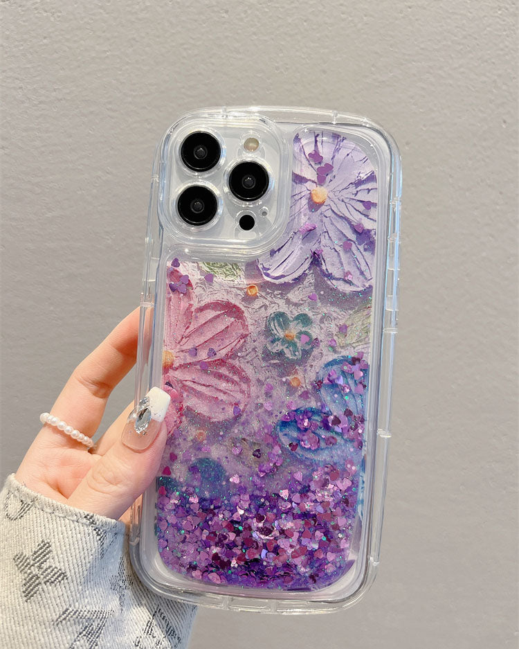 Quicksand Oil Painting Flower iPhone Case