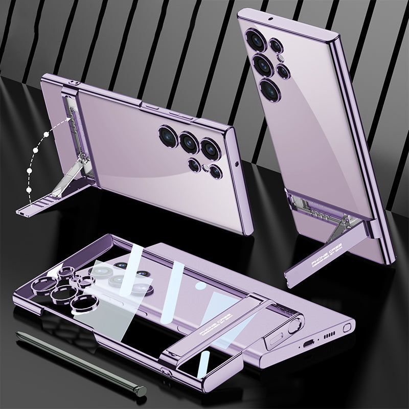 Transparent Plating Triumph Bracket Case For Samsung Galaxy S24 S23 Ultra