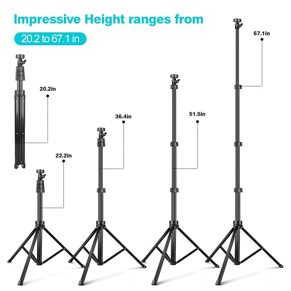 67" Phone Tripod&Selfie Stick, Camera Tripod Stand with Wireless Remote and Phone Holder, Perfect for Selfies/Video Recording/Live Streaming - GiftJupiter