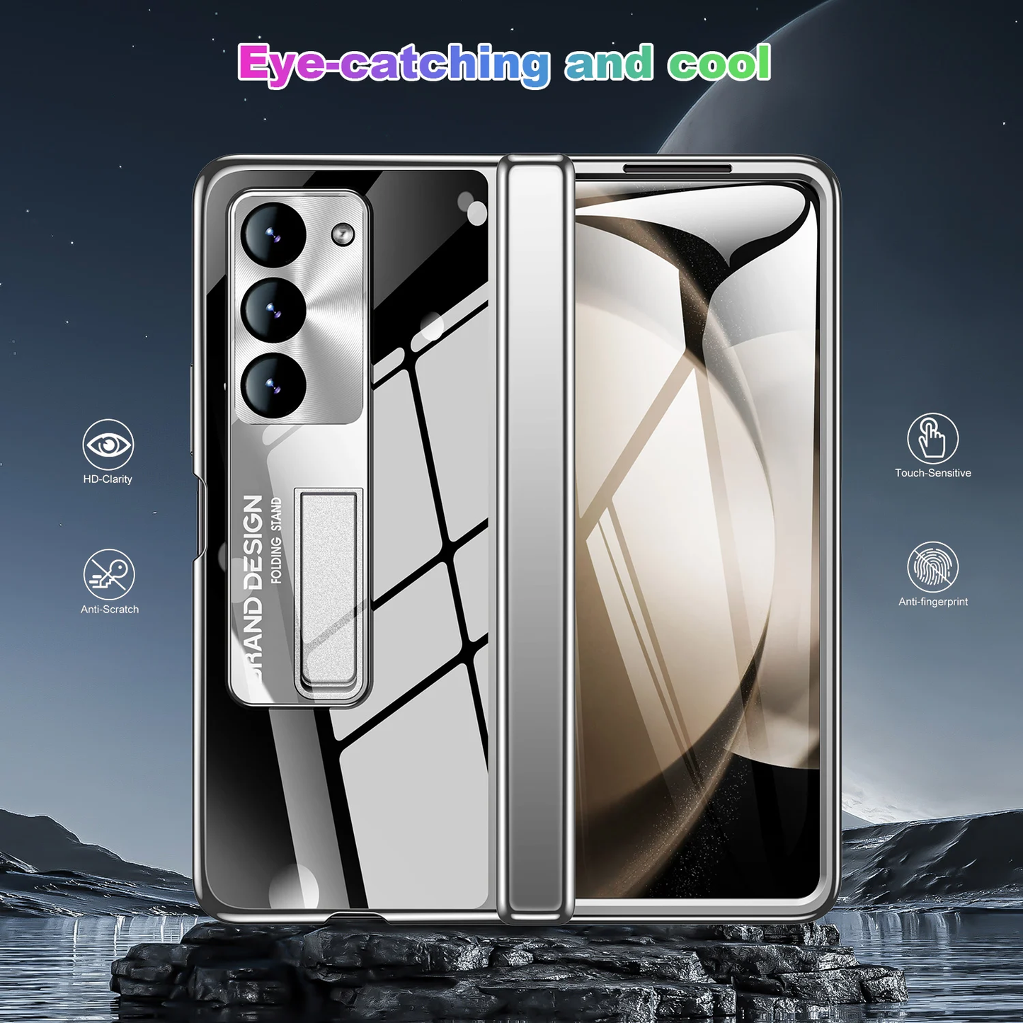 Electroplate Aluminum Bracket Lens Protection Phone Case For Samsung Galaxy Z Fold5 Fold4