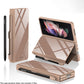 Luxury Painted Tempered Glass Leather Full Protective Cover With S Pen Slot For Samsung Z Fold4 Fold3 5G - GiftJupiter
