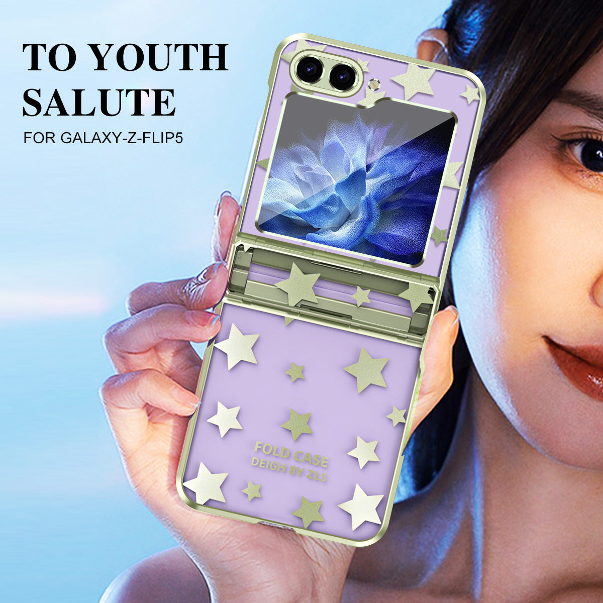 Electroplating Star Phone Case For Samsung Galaxy Z Flip5 Flip4 Flip3 5G