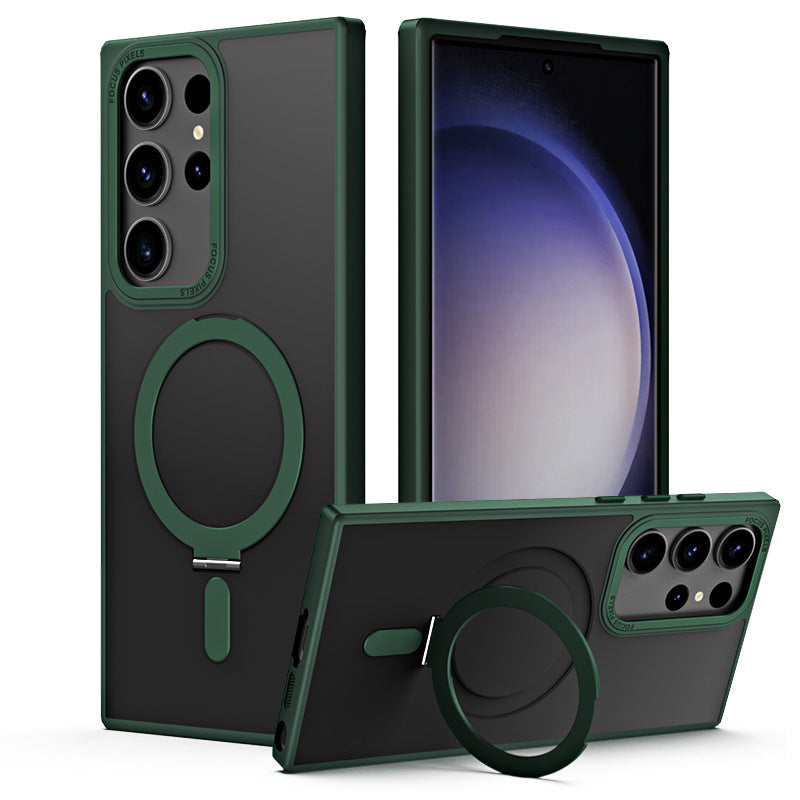 Invisible Magnetic MagSafe Bracket Anti-fall Phone Case For Samsung Galaxy S23 Ultra Plus Support Wireless Charging