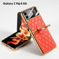 Luxury Leather Electroplating Diamond Protective Cover For Samsung Galaxy Z Flip4 Flip3 5G - GiftJupiter