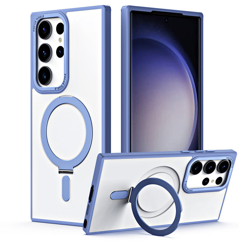 Invisible Magnetic MagSafe Bracket Anti-fall Phone Case For Samsung Galaxy S23 Ultra Plus Support Wireless Charging