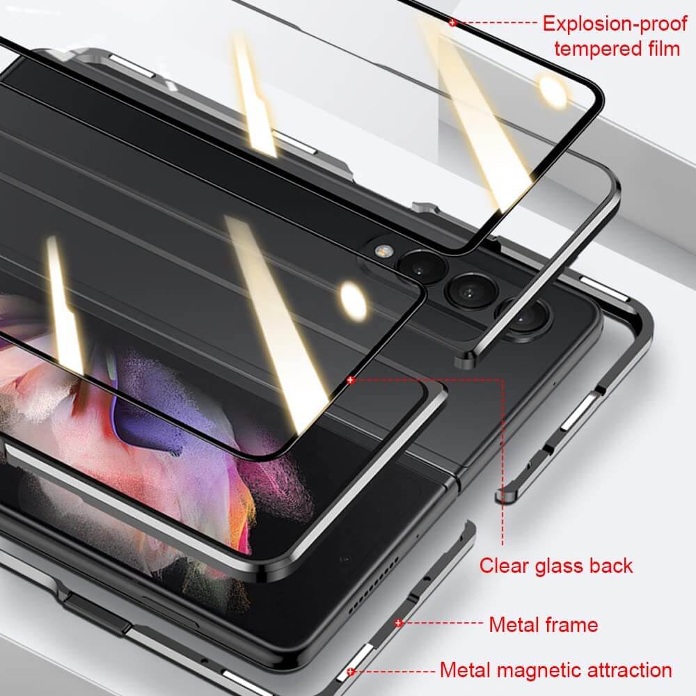 Limited Edition Magnetic Metal Anti-fall HD Protective Case For Samsung Galaxy Z Fold3 5G - GiftJupiter