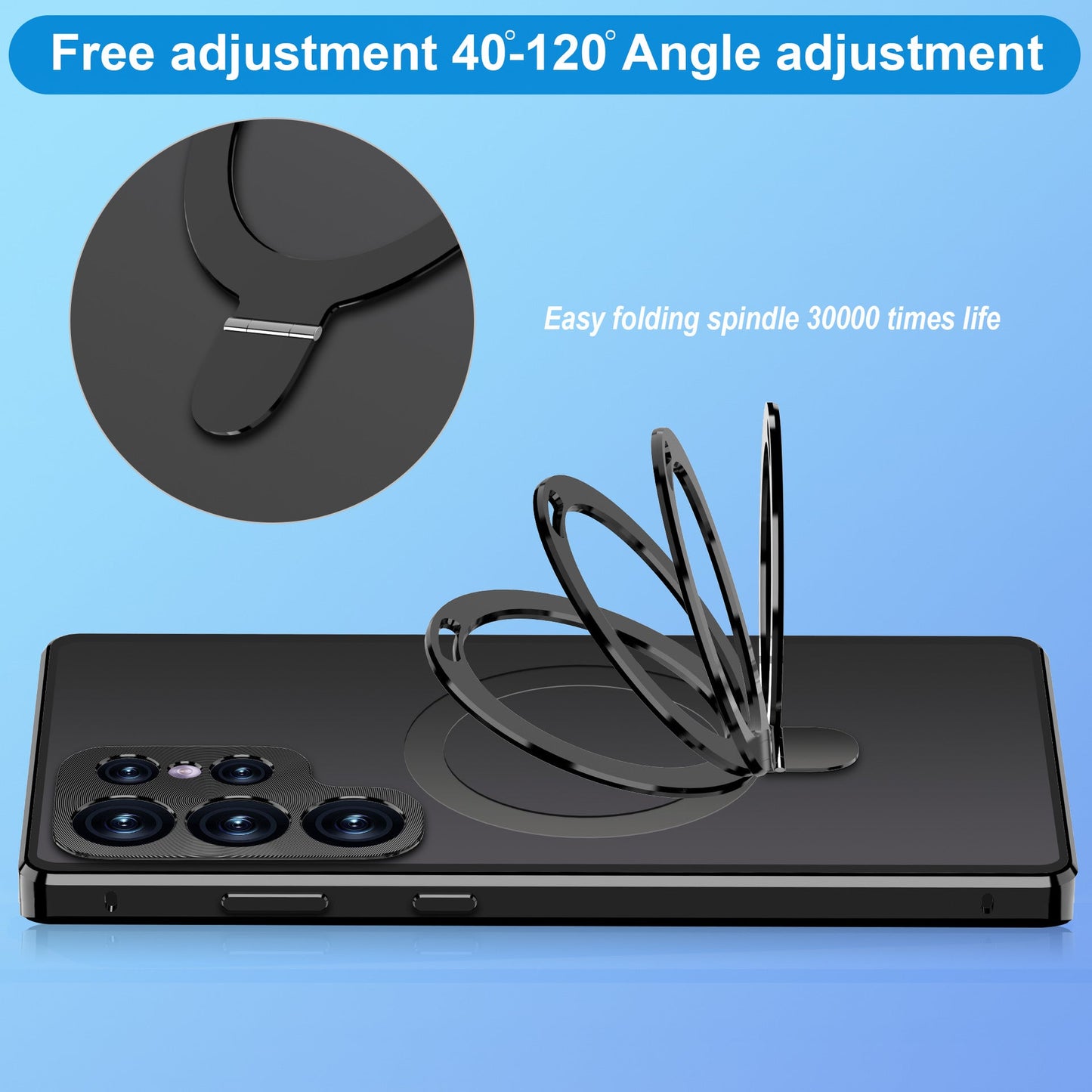 Magnetic Double-Sided Protection Metal Frame Phone Case With Invisible MagSafe Bracket For Samsung/iPhone