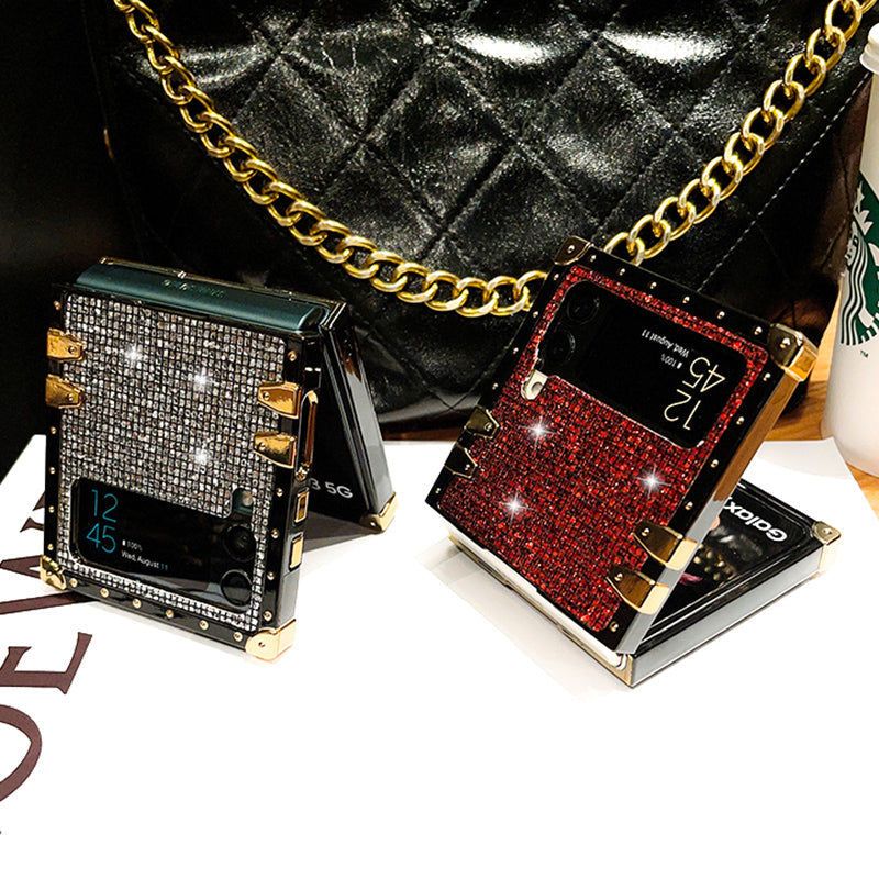 Glitter Diamond Band Ring Holder For Samsung Galaxy Z Flip3/4 Case