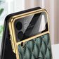 Luxury Leather Electroplating Diamond Protective Cover For Samsung Galaxy Z Flip4 Flip3 5G - GiftJupiter