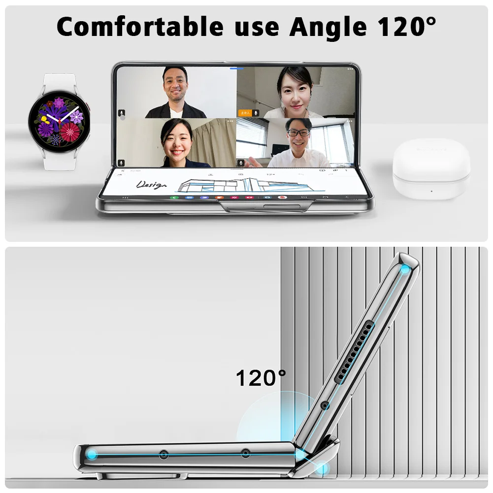 Electroplate Aluminum Bracket Lens Protection Phone Case For Samsung Galaxy Z Fold5 Fold4