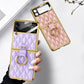 Luxury Leather Electroplating Diamond Protective Cover For Samsung Galaxy Z Flip4 Flip3 5G - GiftJupiter