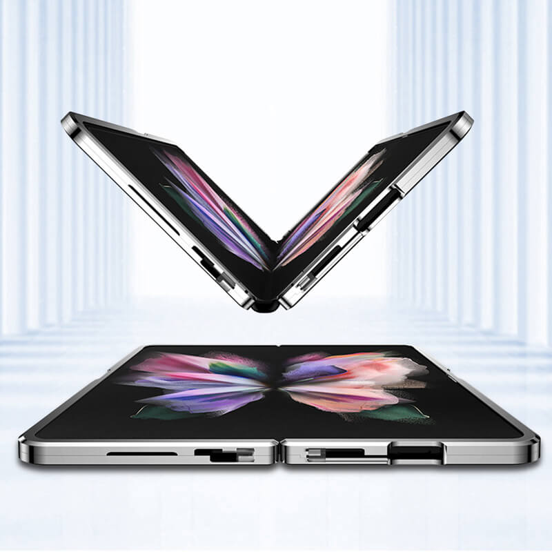 Magnetic Brushed Metal Anti-Fall Case for Samsung Galaxy Z Fold4 Fold3 5G - GiftJupiter