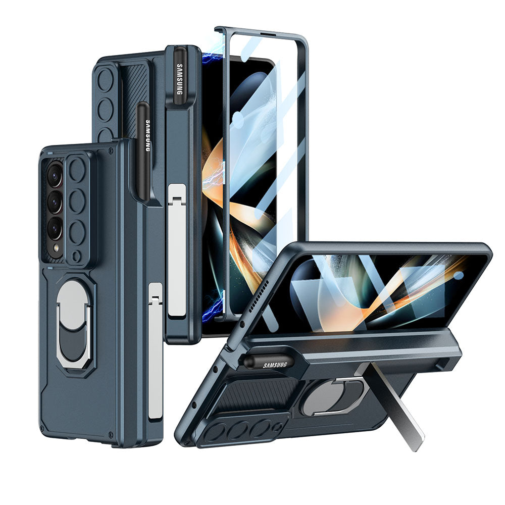Magnetic Folding Armor Protective Case For Samsung Galaxy Z Fold 4 5G With Back Screen Protector - mycasety2023 Mycasety