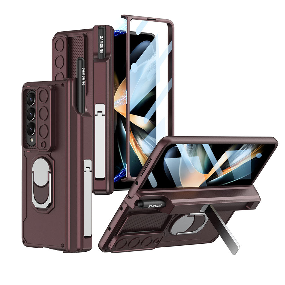 Magnetic Folding Armor Protective Case For Samsung Galaxy Z Fold 4 5G With Back Screen Protector - mycasety2023 Mycasety