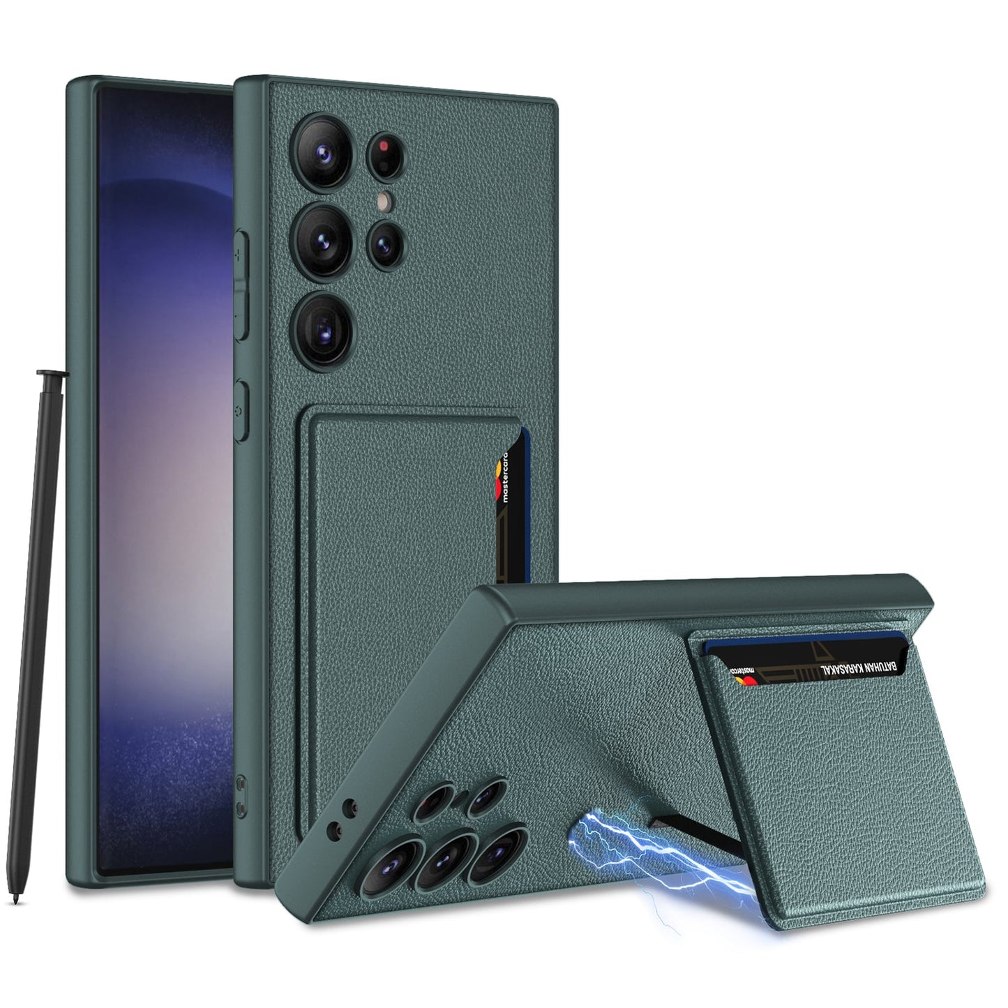 Leather Protective Phone Case With Card Holder For Samsung Galaxy S24 S23 Ultra Plus