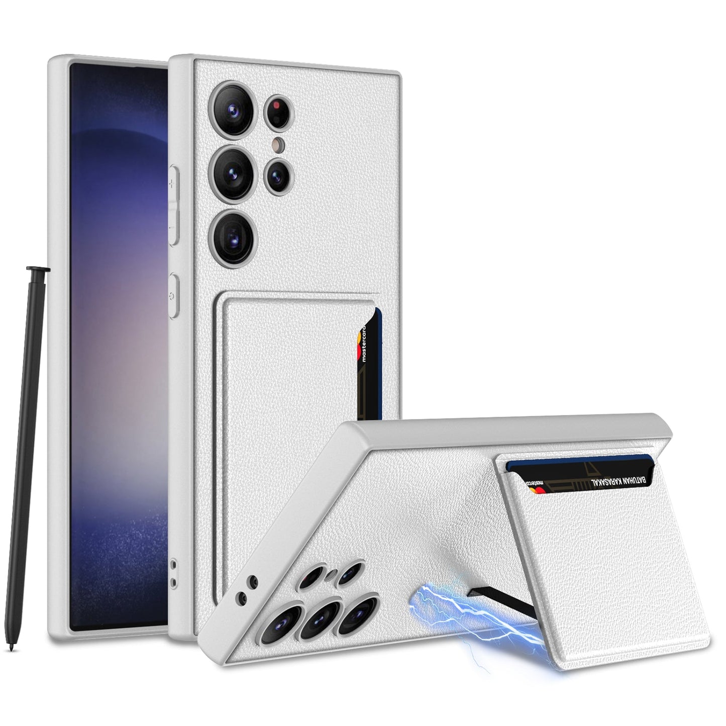 Leather Protective Phone Case With Card Holder For Samsung Galaxy S24 S23 Ultra Plus