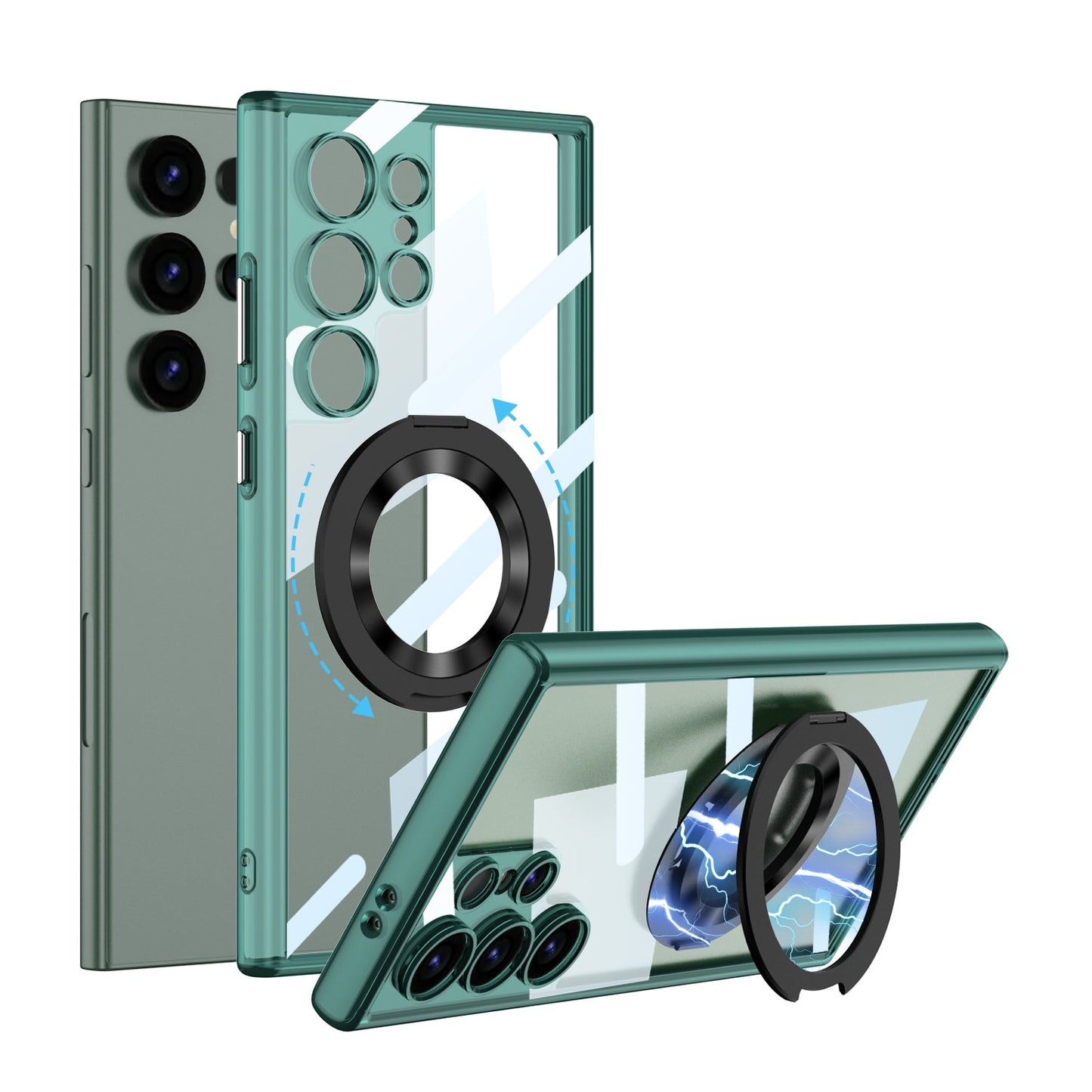 Magnetic Bracket Protective Phone Case For Samsung Galaxy S24 S23 Ultra Plus