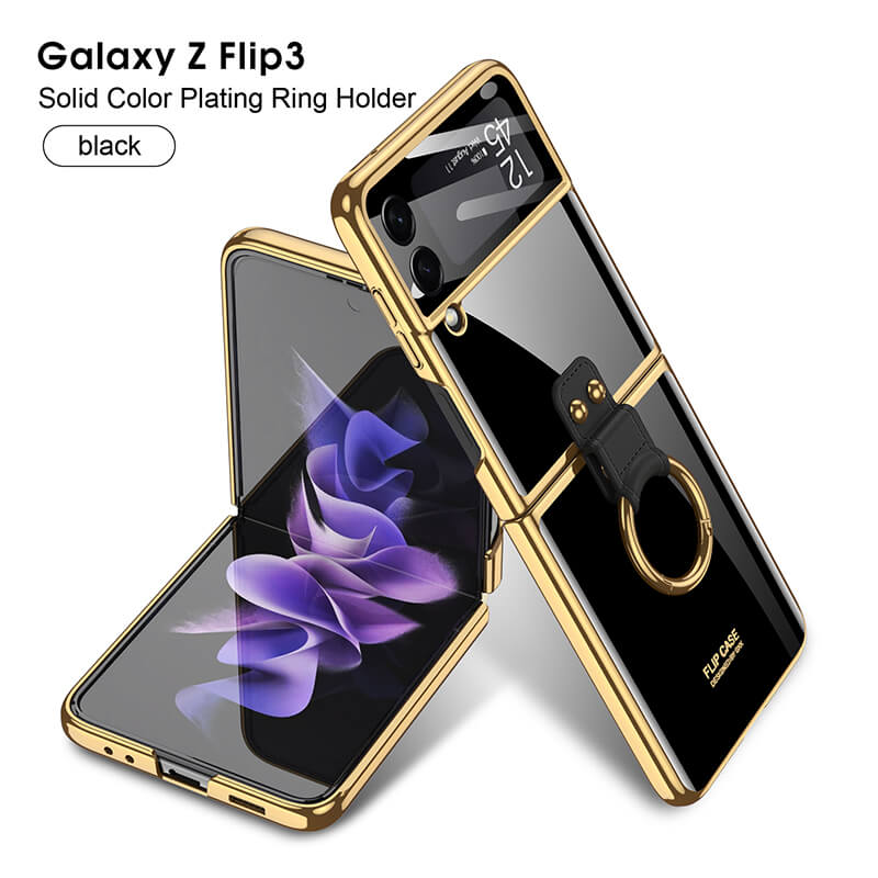 Luxury Plating Frame Anti-knock Protection Glass Case For Samsung Galaxy Z Flip3 - GiftJupiter