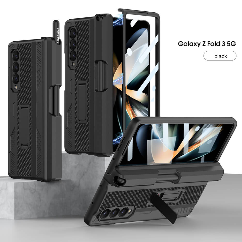 Magnetic Screen Glass Protector S Pen Slot Holder Case for Samsung Galaxy Z Fold3 Fold4 - GiftJupiter