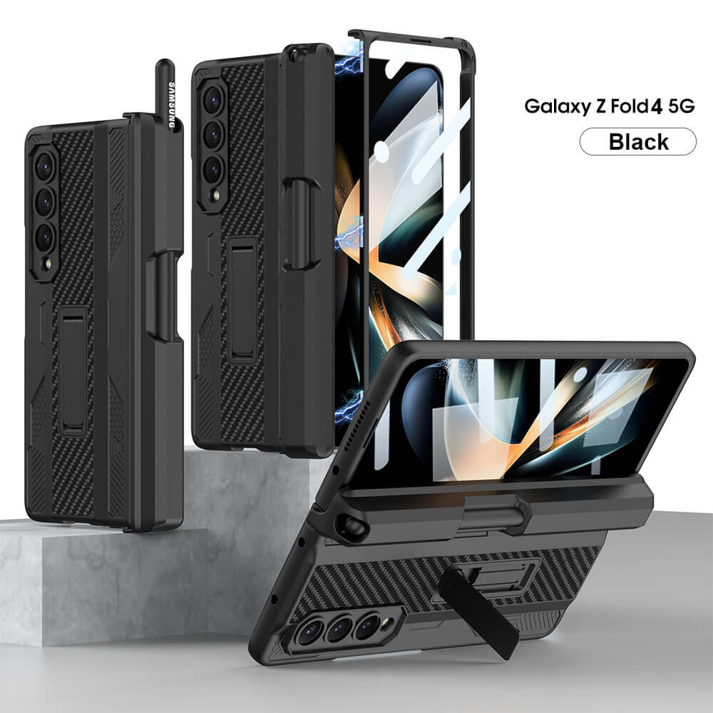 Magnetic Screen Glass Protector S Pen Slot Holder Case for Samsung Galaxy Z Fold3 Fold4 - GiftJupiter