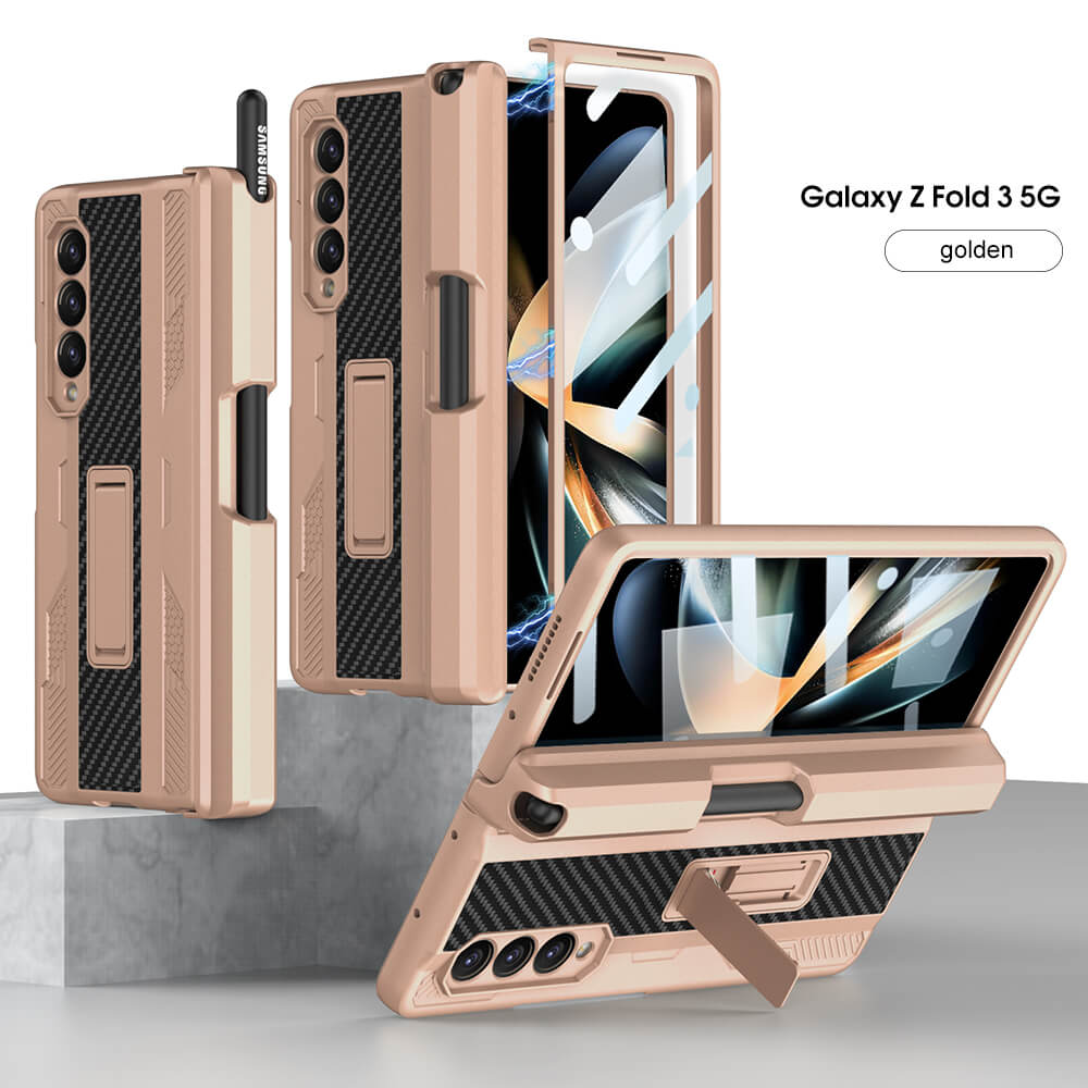 Magnetic Screen Glass Protector S Pen Slot Holder Case for Samsung Galaxy Z Fold3 Fold4 - GiftJupiter