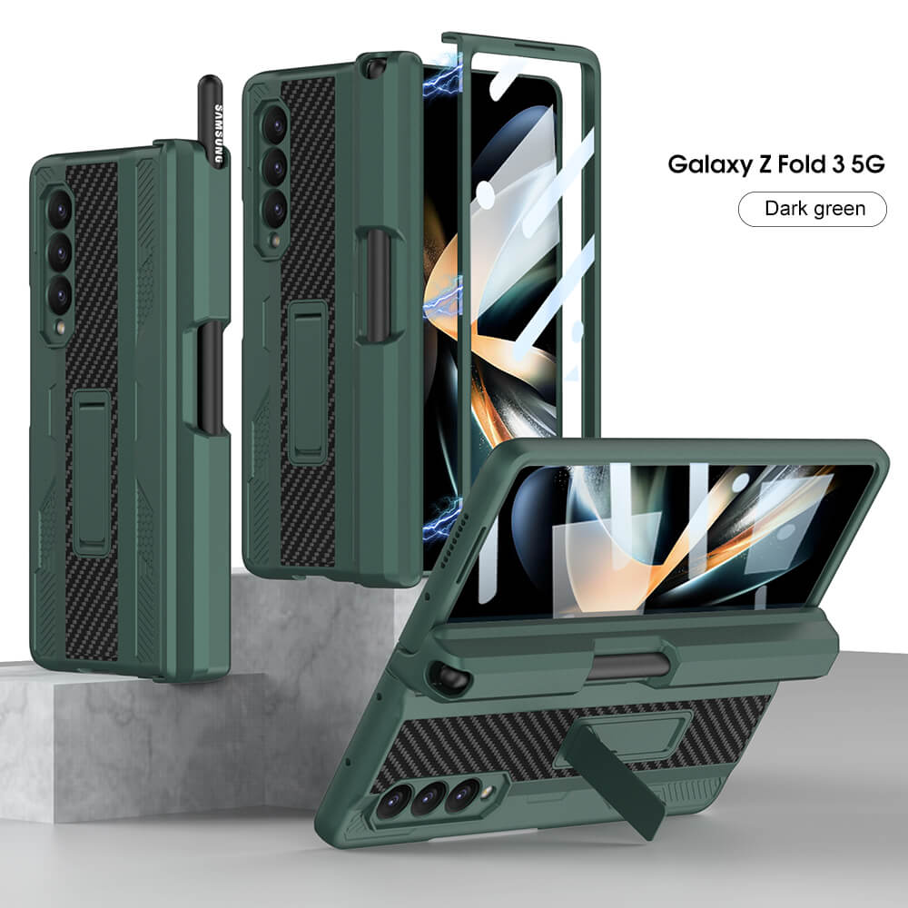 Magnetic Screen Glass Protector S Pen Slot Holder Case for Samsung Galaxy Z Fold3 Fold4 - GiftJupiter