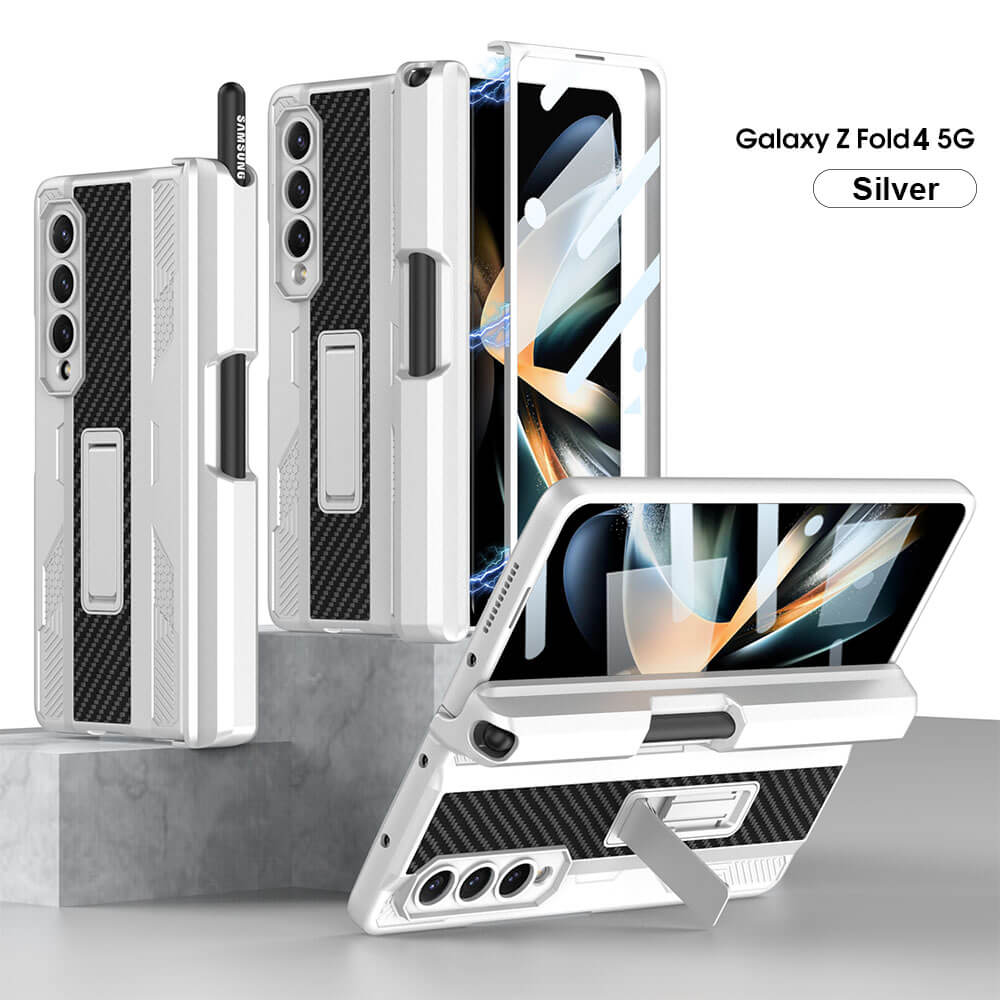 Magnetic Screen Glass Protector S Pen Slot Holder Case for Samsung Galaxy Z Fold3 Fold4 - GiftJupiter