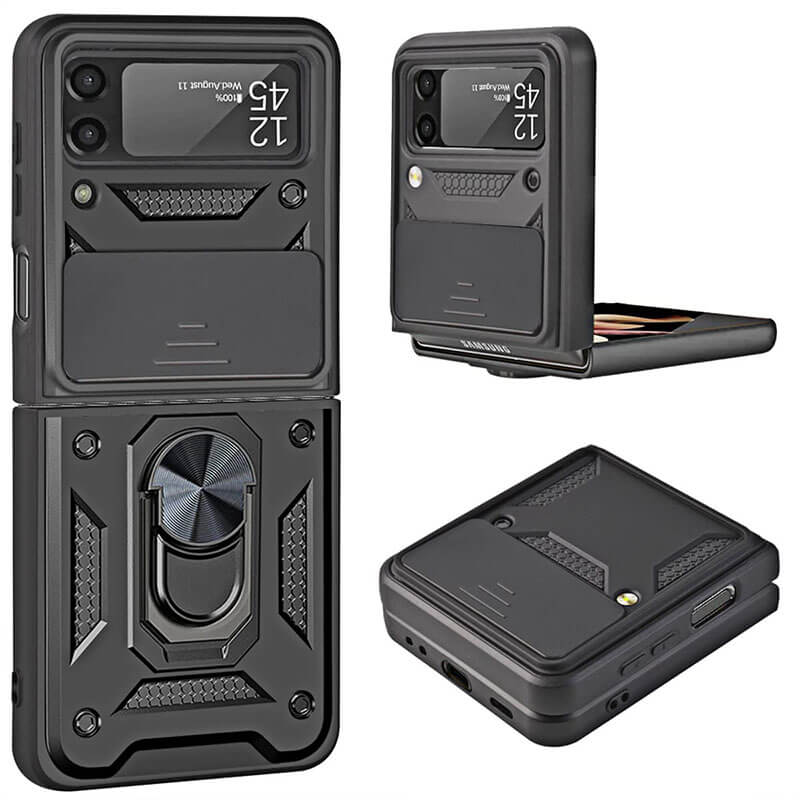 Drop Tested Cover with Magnetic Kickstand Car Mount Protective Case for Samsung Galaxy Z Flip3 Flip4 Flip5