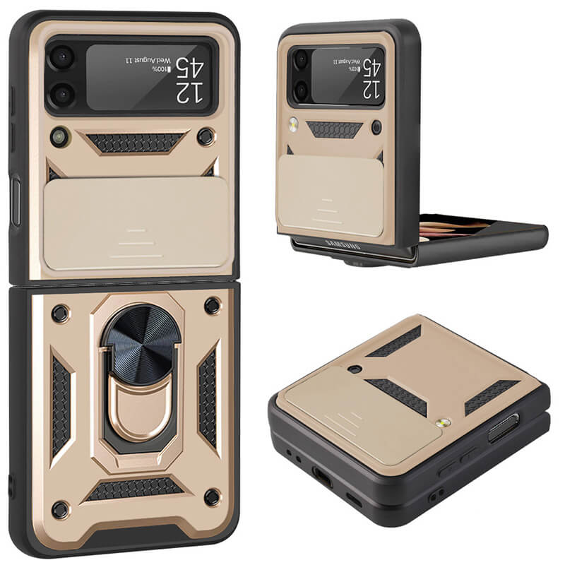 Drop Tested Cover with Magnetic Kickstand Car Mount Protective Case for Samsung Galaxy Z Flip3 Flip4 Flip5