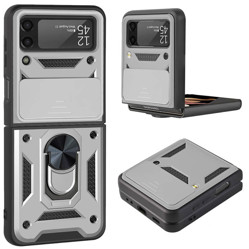 Drop Tested Cover with Magnetic Kickstand Car Mount Protective Case for Samsung Galaxy Z Flip3 Flip4 Flip5