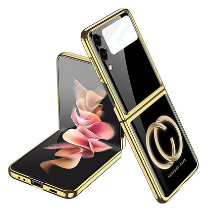 Luxury Perfume Plating Frame Anti-knock Protection Glass Case For Samsung Galaxy Z Flip3 - GiftJupiter