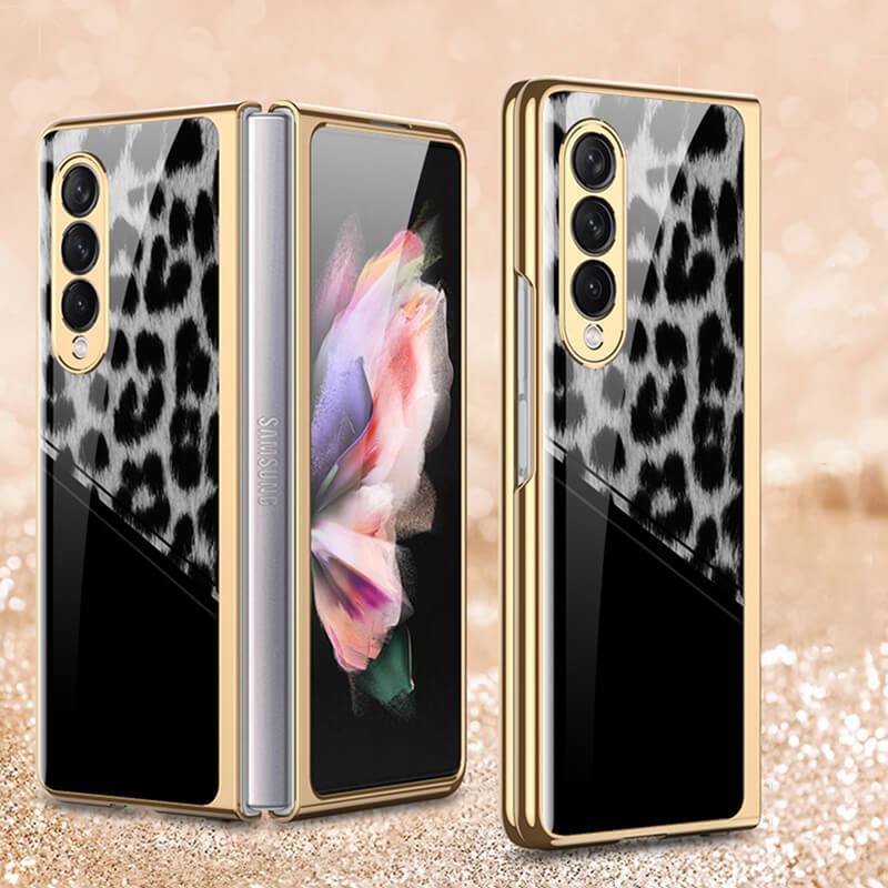 Python Leopard Print Tempered Glass Case for Samsung Galaxy Z Fold 3 5G - GiftJupiter