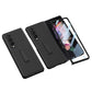Luxury Leather Carbon Fiber Plating Case For Samsung Galaxy Z Fold4 Fold3 With Tempered Glass Screen - GiftJupiter