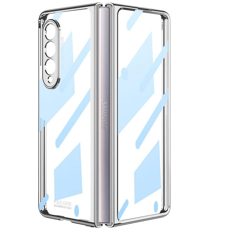 Luxury Leather Carbon Fiber Plating Case For Samsung Galaxy Z Fold4 Fold3 With Tempered Glass Screen - GiftJupiter