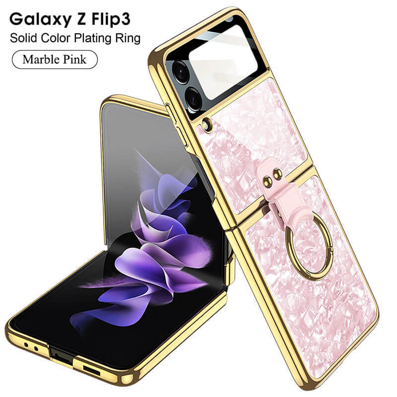 Luxury Plating Frame Anti-knock Protection Glass Case For Samsung Galaxy Z Flip3 - GiftJupiter