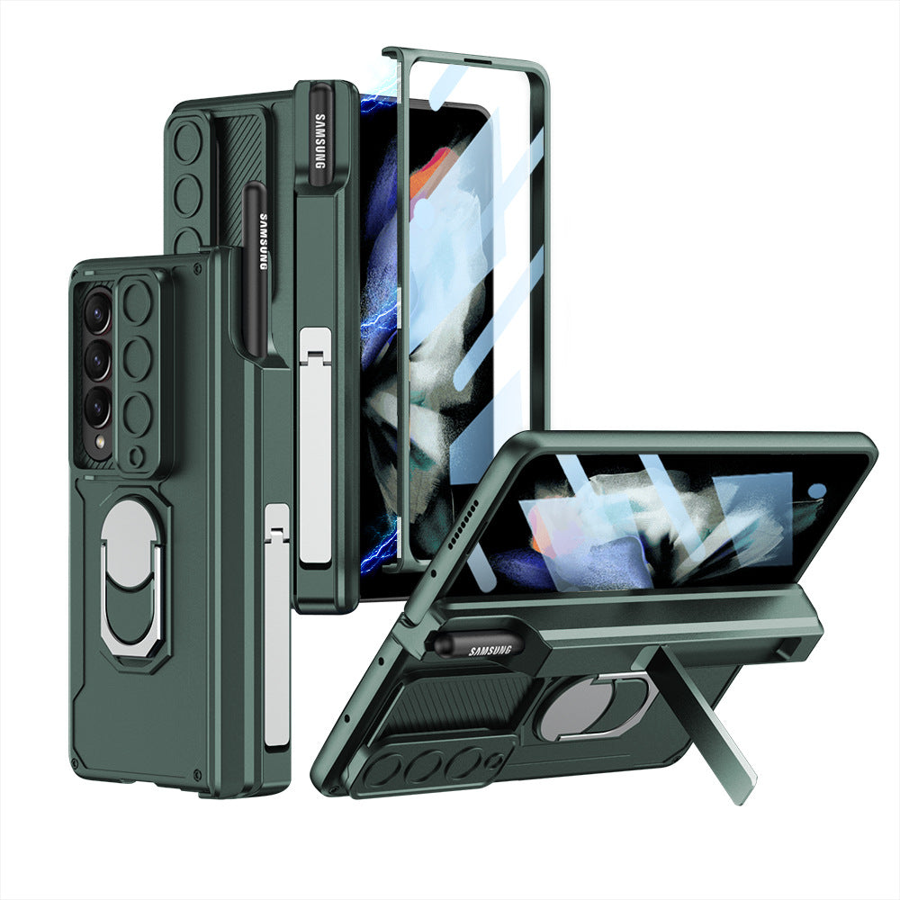 Magnetic Folding Armor Lens Protective Case With Back Screen Protector For Samsung Galaxy Z Fold3 Fold4 Fold5