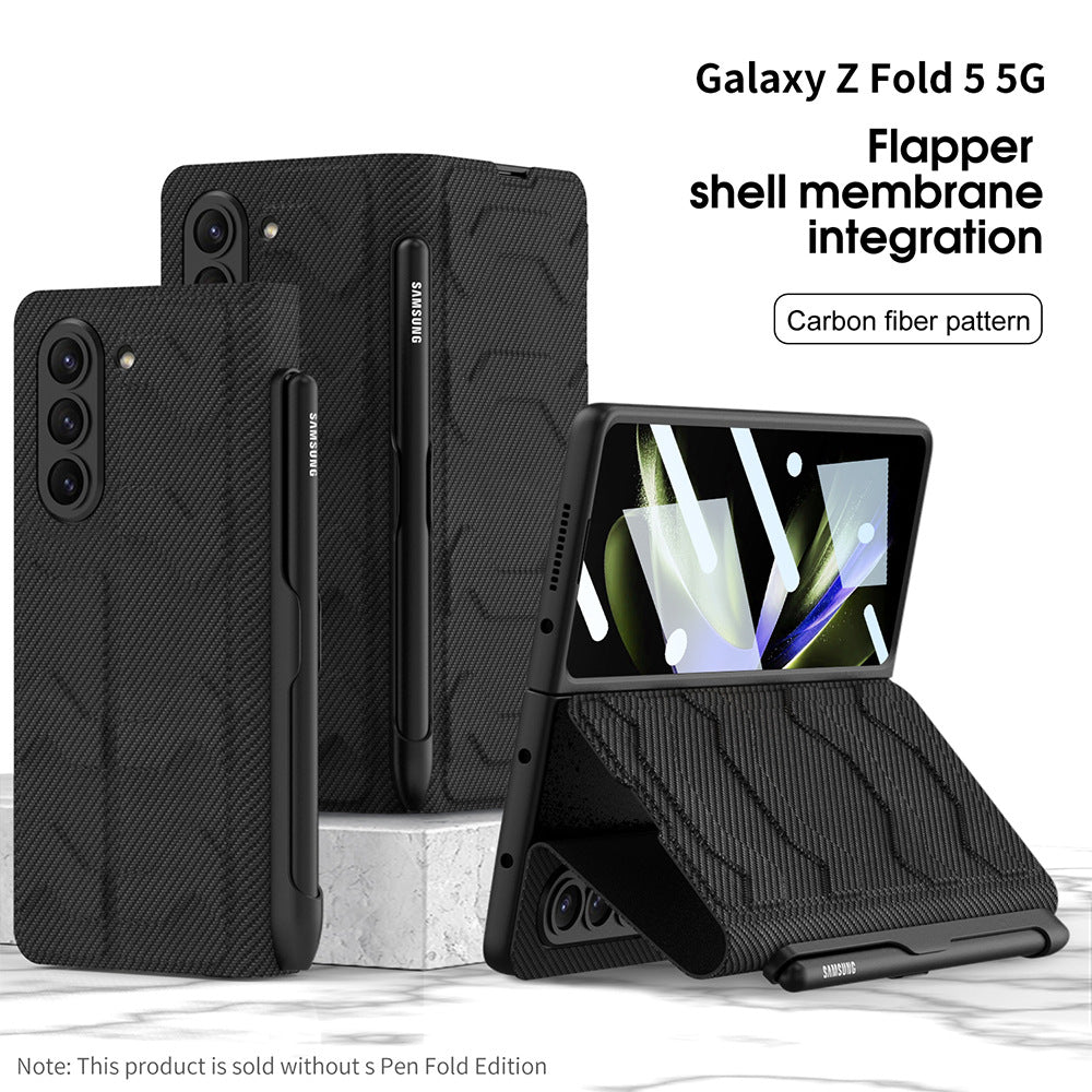 Samsung Galaxy Z Fold 5 Mobile Phone Case Fashion Warrior Flip Leather Case Film Velcro Pen Slot Case - mycasety2023 Mycasety