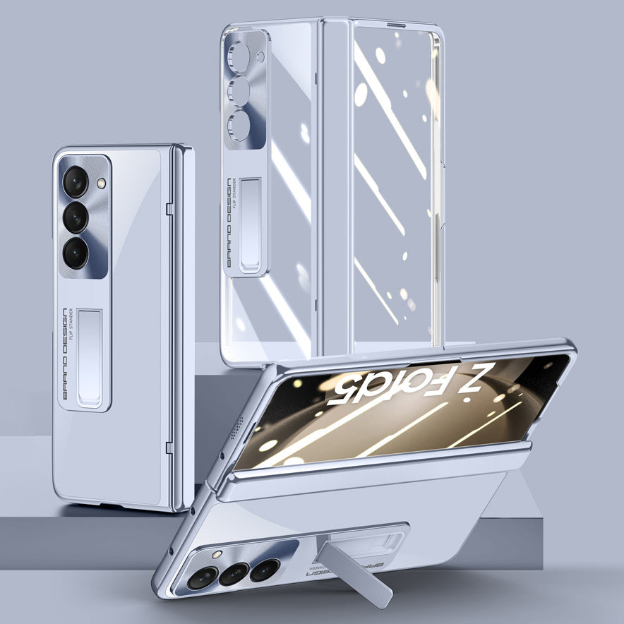 Electroplate Aluminum Bracket Lens Protection Phone Case For Samsung Galaxy Z Fold5 Fold4
