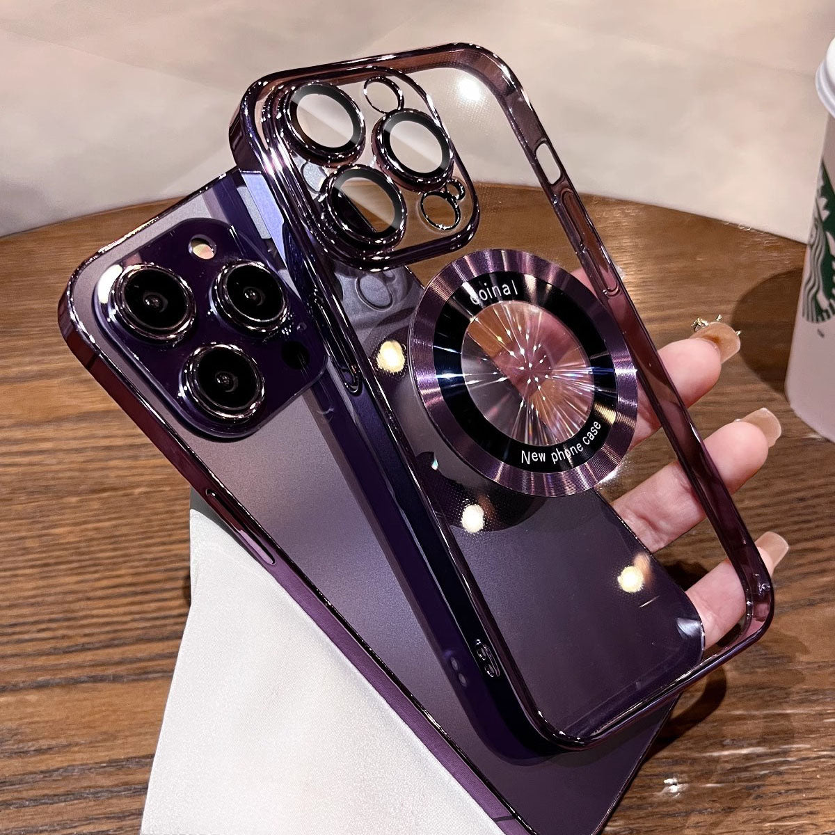 Magnetic Magsafe Electroplated Clear Camera Screen All-inclusive Protective iPhone Case