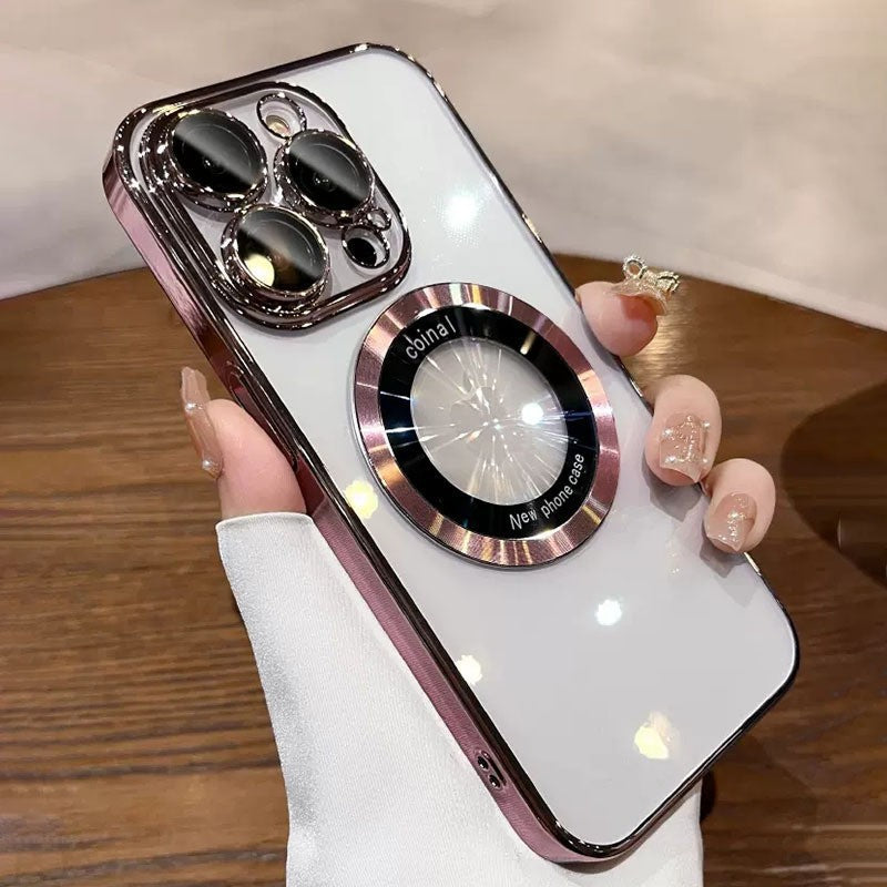 Magnetic Magsafe Electroplated Clear Camera Screen All-inclusive Protective iPhone Case