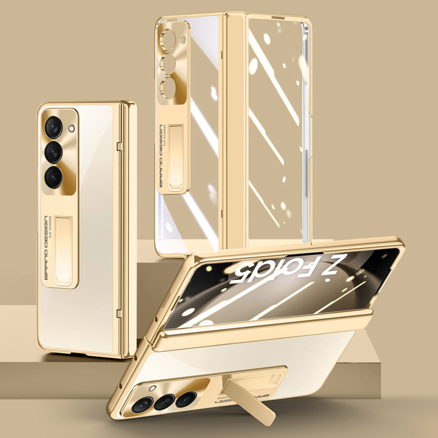 Electroplate Aluminum Bracket Lens Protection Phone Case For Samsung Galaxy Z Fold5 Fold4