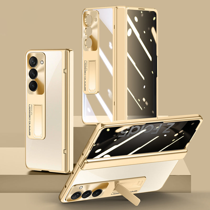 Electroplate Aluminum Bracket Lens Protection Phone Case For Samsung Galaxy Z Fold5 Fold4
