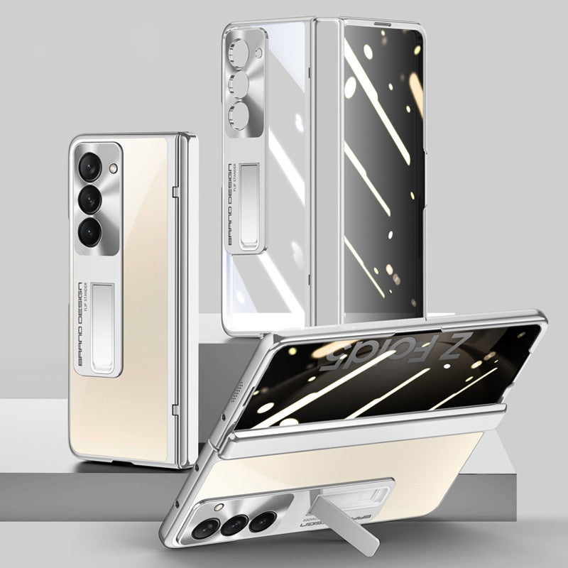 Electroplate Aluminum Bracket Lens Protection Phone Case For Samsung Galaxy Z Fold5 Fold4