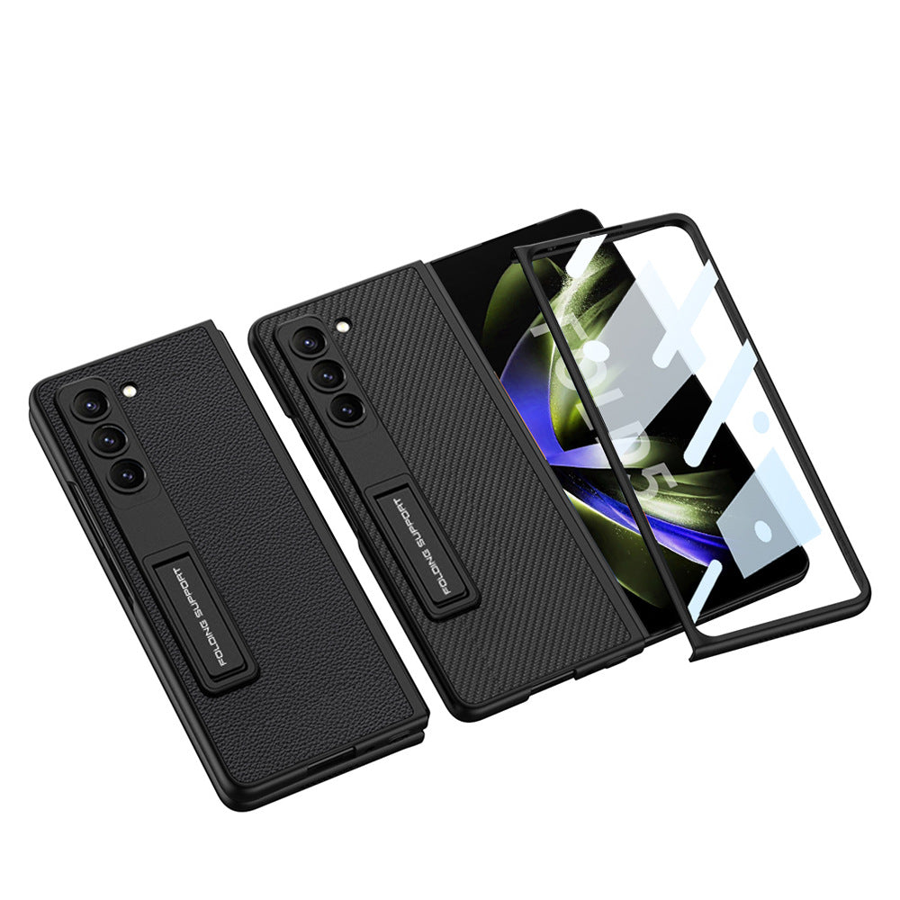 Leather Samsung Galaxy Z Fold5 Case With Film Kickstand - mycasety2023 Mycasety