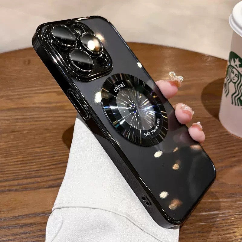 Magnetic Magsafe Electroplated Clear Camera Screen All-inclusive Protective iPhone Case